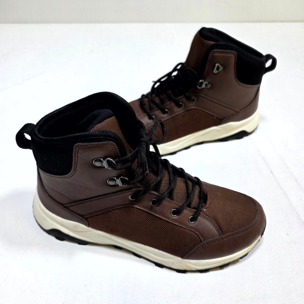 Target Hiking Boots Mens 9 Brown Mid Top Trail Outdoor Rugged Lug Sole Shoes